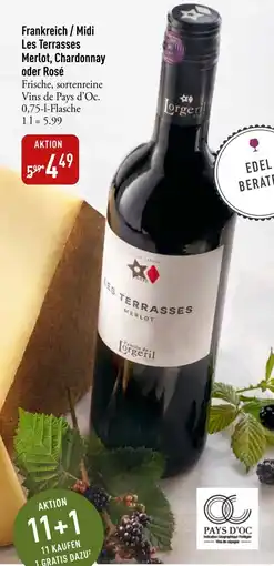 Galeria Markthalle Frankreich / Midi Les Terrasses Merlot, Chardonnay oder Rosé Angebot