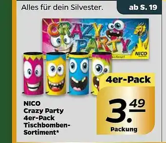 NETTO Nico Crazy Party 4er-pack Tischbomben-sortiment Angebot