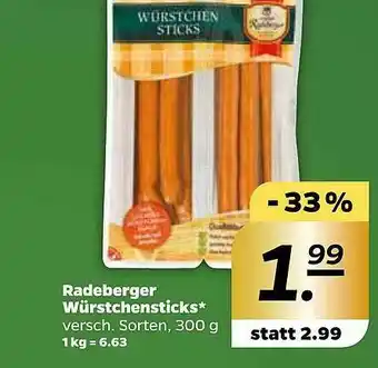 NETTO Radeberger Würstchensticks Angebot