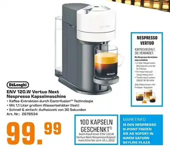 Saturn DeLonghi ENV 120.W Vertuo Next Nespresso Kapselmaschine Angebot