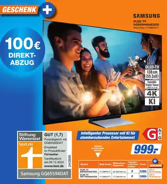 K+B Expert SAMSUNG OLED TV GQ55S94DAEXZG Angebot