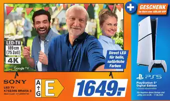 K+B Expert SONY LED TV K75S39B BRAVIA 3 Angebot