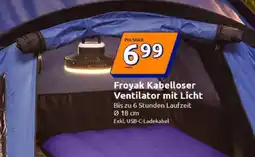 Action Froyak Kabelloser Ventilator mit Licht Angebot