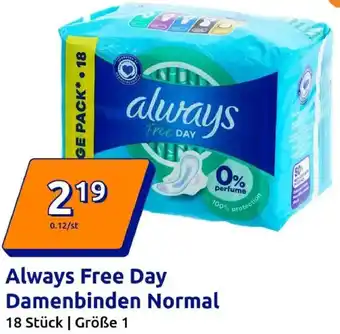Action Always Free Day Damenbinden Normal Angebot