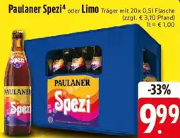 E-Center Paulaner Spezi oder Limo Angebot