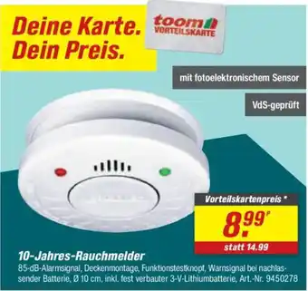 toom Baumarkt 10-Jahres-Rauchmelder Angebot
