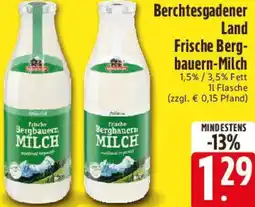 Edeka Berchtesgadener Land Frische Bergbauern-Milch Angebot