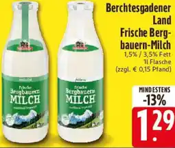 E-Center Berchtesgadener Land Frische Bergbauern-Milch Angebot