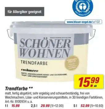 toom Baumarkt SCHÖNER WOHNEN Trendfarbe Angebot