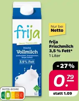 NETTO frija Frischmilch 3,5% Fett Angebot