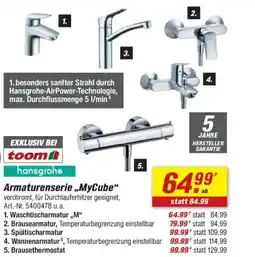 toom Baumarkt hansgrohe Armaturenserie „MyCube" Angebot