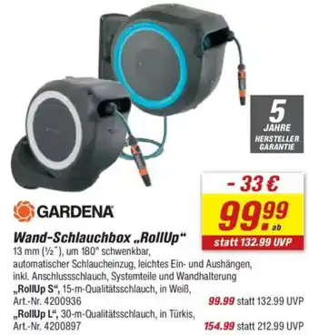 toom Baumarkt GARDENA Wand-Schlauchbox ,,RollUp" Angebot