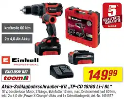 toom Baumarkt Einhell Akku-Schlagbohrschrauber-Kit,,TP-CD 18/60 Li-i BL" Angebot