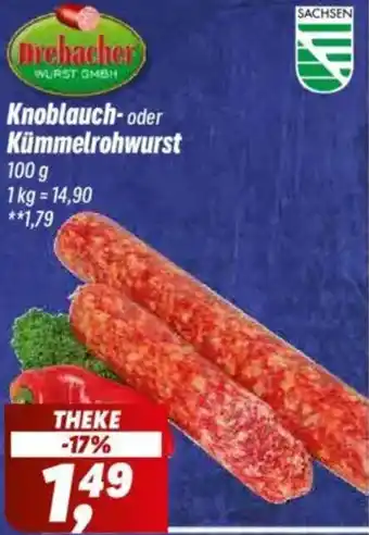 Simmel Drebacher Knoblauch- oder Kümmelrohwurst Angebot