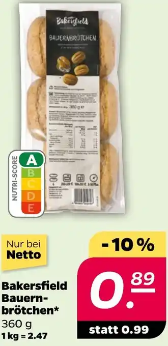 NETTO Bakersfield Bauernbrötchen Angebot