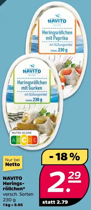 NETTO NAVITO Heringsröllchen Angebot