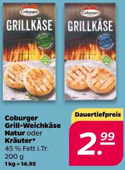 NETTO Coburger Grill-Weichkäse Natur oder Kräuter Angebot