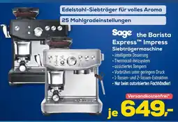 Euronics Sage the barista express impress siebträgermaschine Angebot