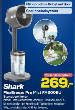 Euronics Shark flexbreeze pro mist fa300eu standventilator Angebot