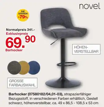 Möbelzentrum Pforzheim Novel barhocker (07580182/04,01-03) Angebot