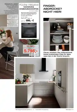 Möbel Inhofer Siemens einbauküche „velluto“ Angebot