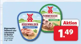 Markant Rügenwalder teewurst oder leberwurst im becher Angebot
