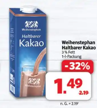 Markant Weihenstephan haltbarer kakao Angebot