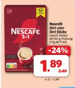 Markant Nescafé 2in1 oder 3in1 sticks Angebot