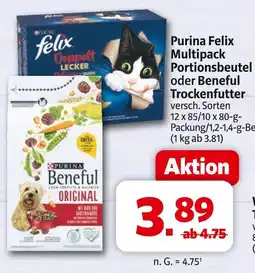 Markant Purina felix multipack portionsbeutel oder beneful trockenfutter Angebot