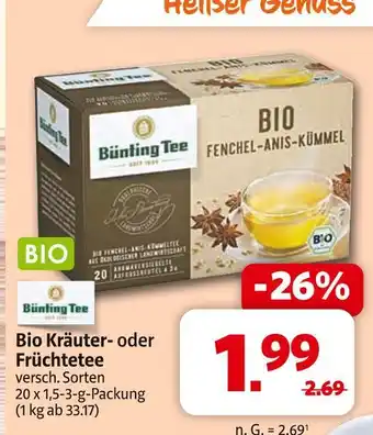 Markant Bünting tee bio kräuter- oder früchtetee Angebot