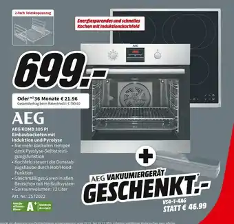 MediaMarkt Aeg komb 305 pi einbaubackofen mit induktion und pyrolyse Angebot