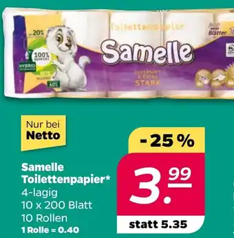 NETTO Samelle Toilettenpapier Angebot