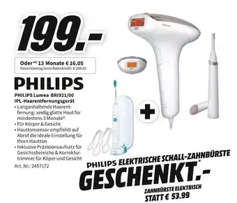 MediaMarkt Phipils lumea bri921/00 ipl-haarentfernungsgerät Angebot