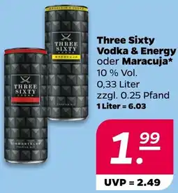 NETTO Three Sixty Vodka & Energy oder Maracuja Angebot