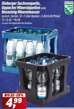 Simmel Illeburger Sachsenquelle, Oppacher Mineralquellen oder Rennsteig Mineralwasser Angebot
