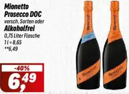 Simmel Mionetto Prosecco DOC oder Alkoholfrei Angebot