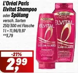 Simmel L'Oréal Paris Elvital Shampoo oder Spülung Angebot