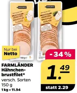 NETTO FARMLÄNDER Hähnchenbrustfilet Angebot