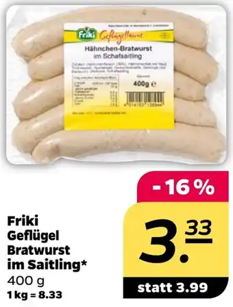 NETTO Friki Geflügel Bratwurst im Saitling Angebot