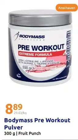 Action Bodymass pre workout pulver Angebot
