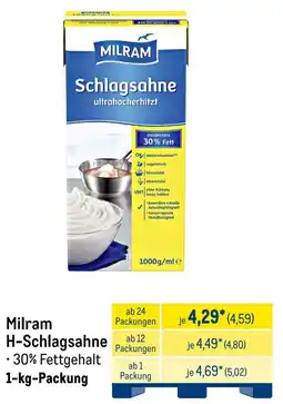 METRO Milram H-Schlagsahne Angebot