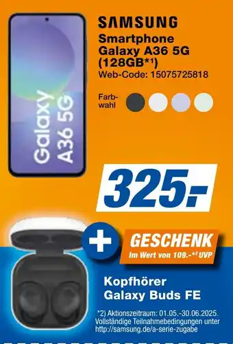 expert Techno Land SAMSUNG Smartphone Galaxy A36 5G (128GB*1) Angebot