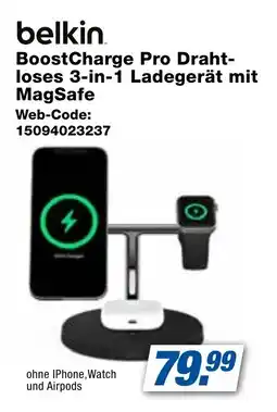 expert Techno Land belkin BoostCharge Pro Draht- loses 3-in-1 Ladegerät mit MagSafe Angebot