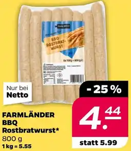 NETTO FARMLÄNDER BBQ Rostbratwurst Angebot