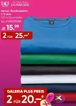 Galeria DUNMORE Herren-Rundhalsshirt, 1/2-Arm Angebot