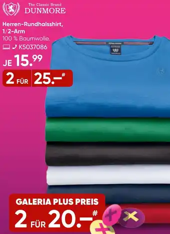 Galeria DUNMORE Herren-Rundhalsshirt, 1/2-Arm Angebot
