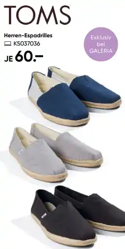 Galeria TOMS Herren-Espadrilles Angebot