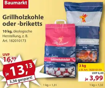 Sonderpreis Baumarkt Grillholzkohle oder -briketts Angebot