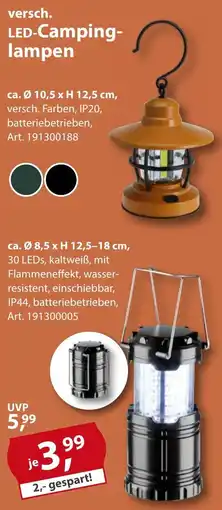 Sonderpreis Baumarkt versch. LED-Campinglampen Angebot