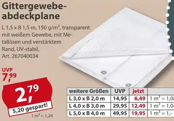 Sonderpreis Baumarkt Gittergewebeabdeckplane Angebot